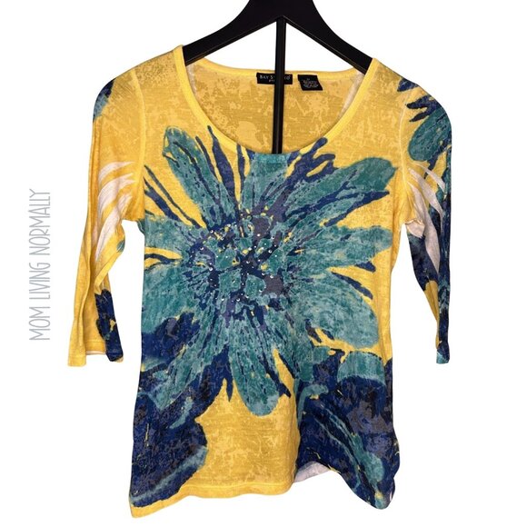 Bay Studio Petite Flower Shirt - Picture 1 of 5